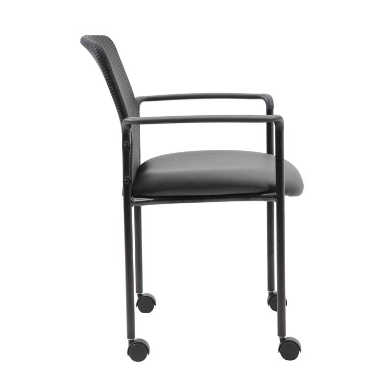 Mesh Guest Chair with Casters Black - Boss Office Products