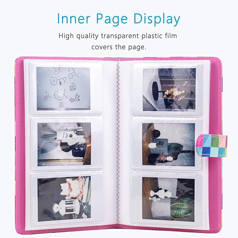 96 Pockets Mini Photo Album for Fujifilm Instax Mini Camera, Polaroid Snap, Z2300, SocialMatic Instant Cameras & Zip Instant Printer (96 Pockets, Color Lattice)