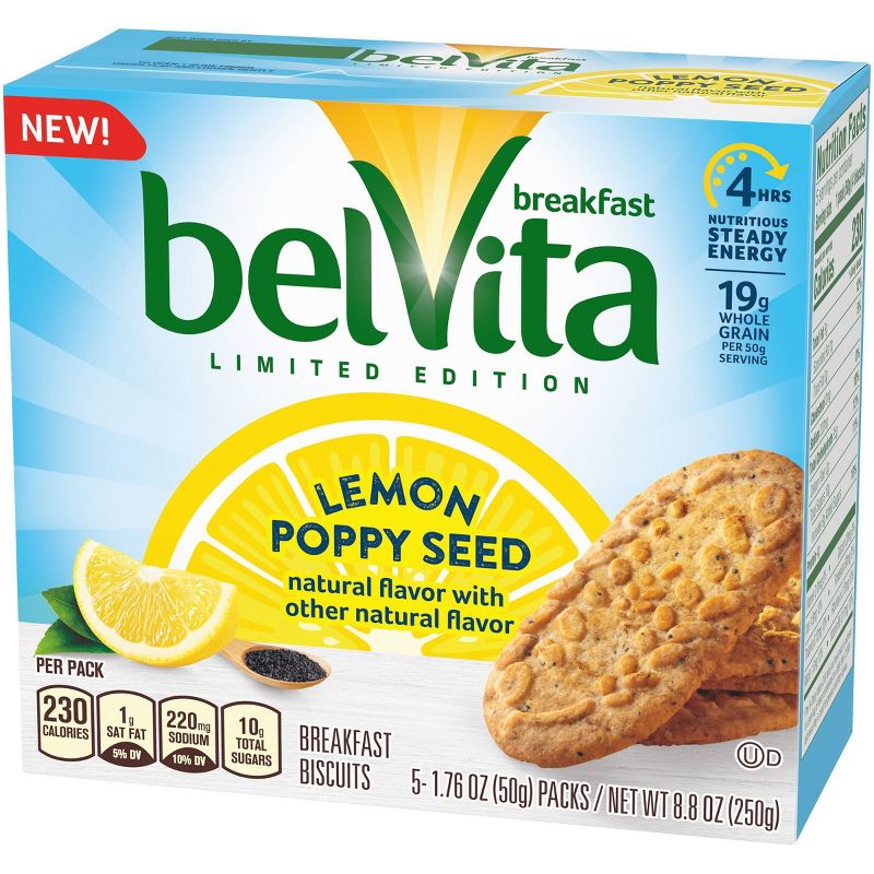 belVita Limited Edition Lemon Poppy Seed Breakfast Biscuits - 5ct/8.8oz