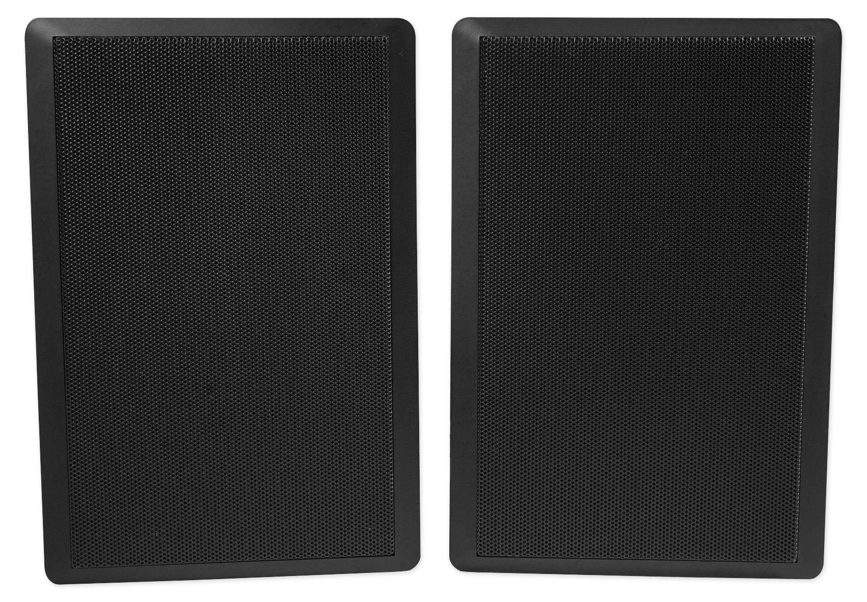 Pair Rockville RockSlim Black Front+Rear Surround Sound Shallow On-Wall Speakers