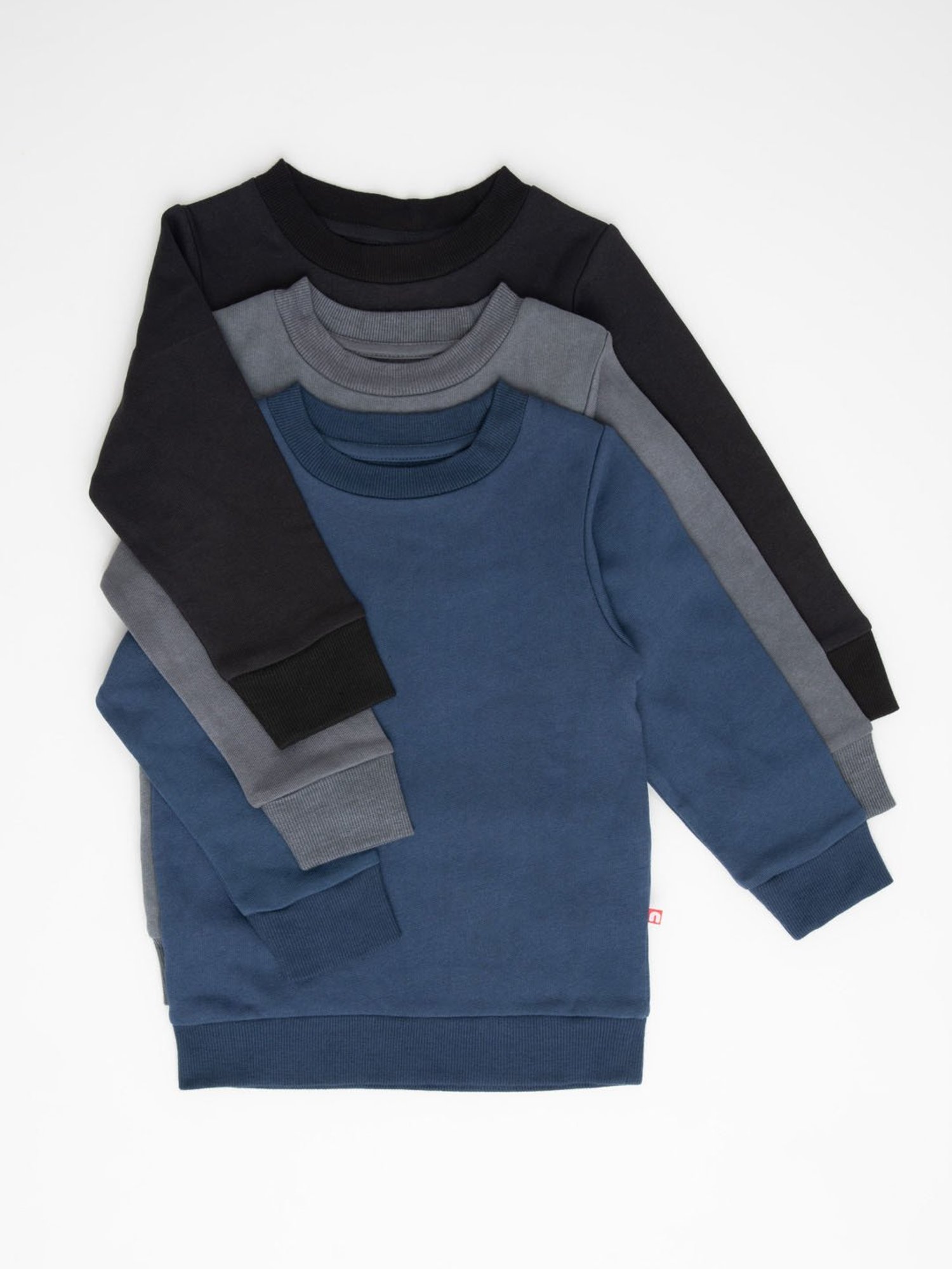 Nino Bambino Kids Multicolor Solid Full Sleeves Sweatshirt (Pack Of 3)