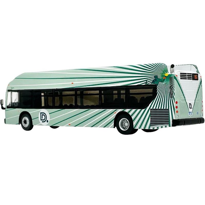 New Flyer Xcelsior XN40 Transit Bus with Bike Rack #6 "DDOT" (Detroit) Green 1/87 (HO) Diecast Model by Iconic Replicas