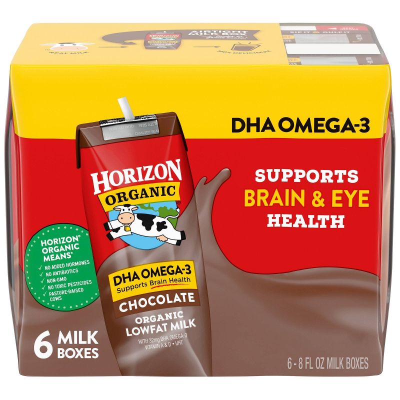 Horizon Organic 1% Chocolate Milk DHA Added - 6pk/8 fl oz Boxes
