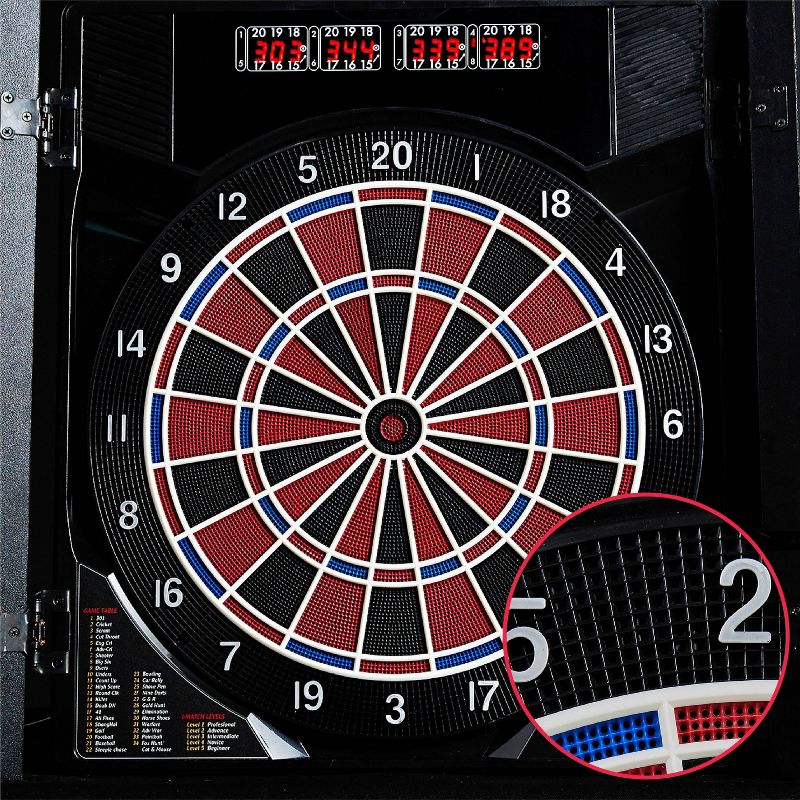 MD Sports New Haven Electronic Dartboard with Cabinet