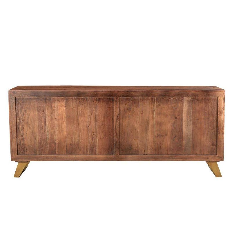 Seesham Wood 3 Doors live Edge Sideboard Gold - Timbergirl