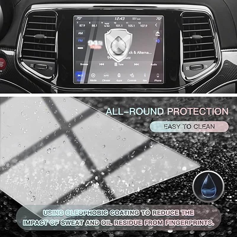 for 2019 2020 Jeep Grand Cherokee Uconnect Car Touchscreen Navigation Touch Screen Protector HD Clear Tempered Glass 9H Scratch Resistance 2019 Jeep Grand Cherokee 84Inch