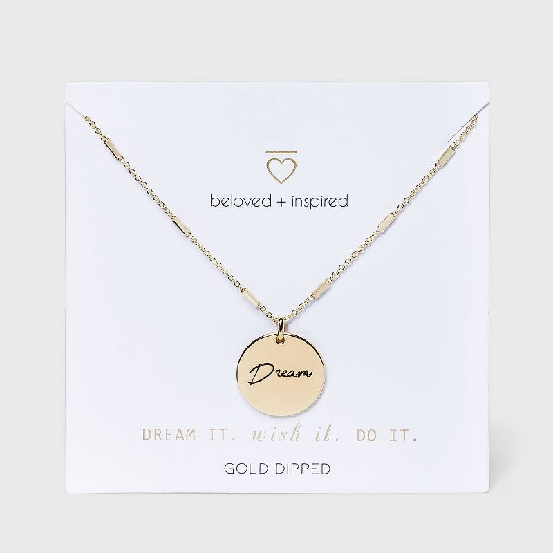Beloved + Inspired Gold 'Dream' Disc Necklace - Gold