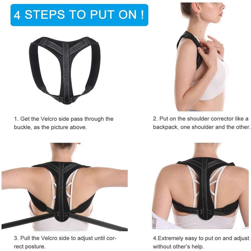 Dartwood Posture Corrector, Adjustable Back Brace Straightener and Spine Support for Muscle Pain and Ache