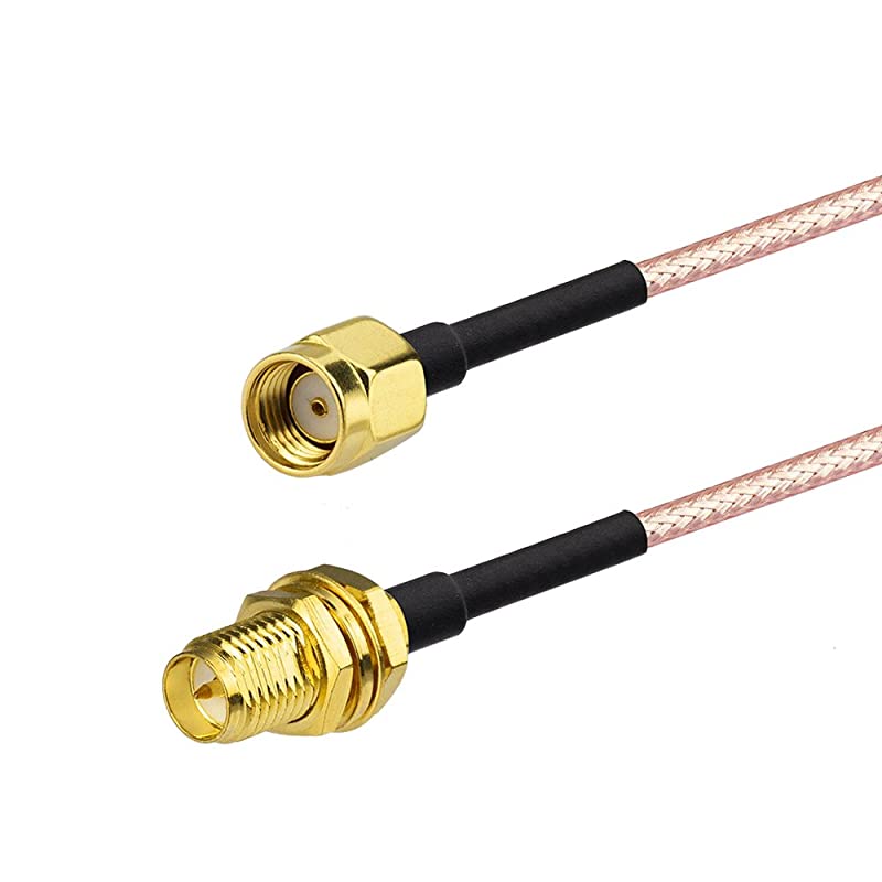 RPSMA Male to RPSMA Female Bulkhead Mount RG316 WiFi Antenna Extension Coaxial Cable 30cm 1 feet 2Pack for Wireless PCI Express PCIE Network Card WiFi Adapter WiFi Router Security Camera