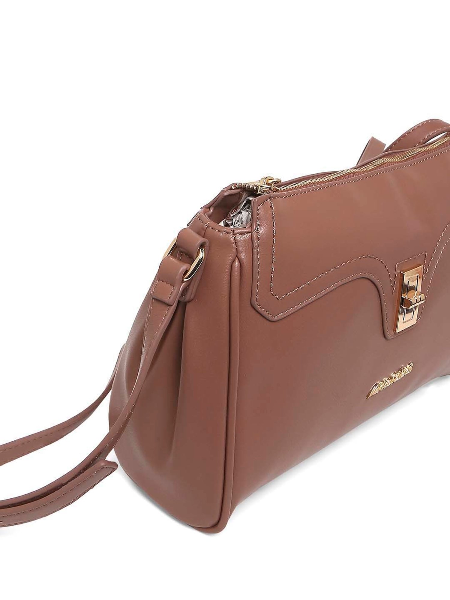 Marina Galanti Brown Solid Medium Sling Handbag