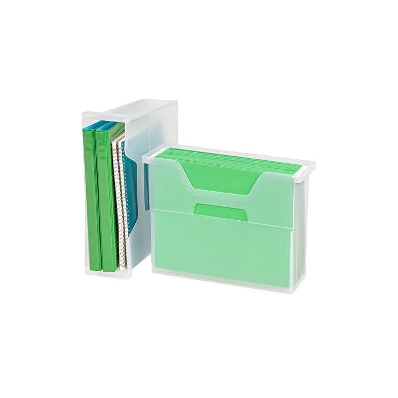 USA OTFB-S Desktop File Box, Small, Clear, 6 Pack
