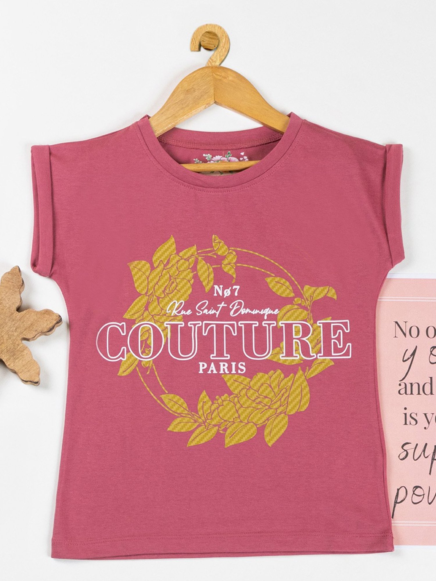 NINS MODA Kids Dusty Pink Printed Top