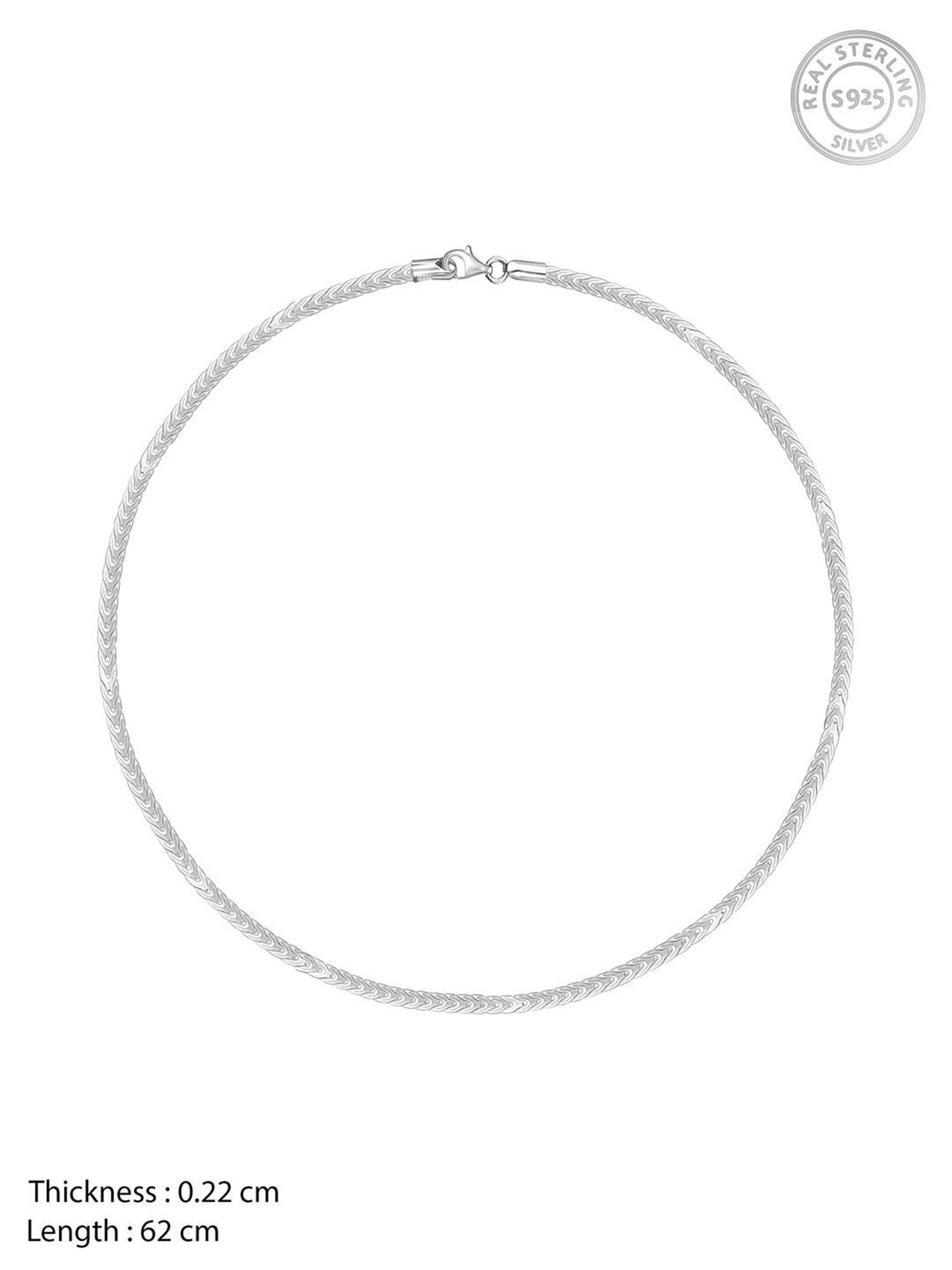 GIVA Summer Collection 92.5 Sterling Silver Sweetheart Chain For Men