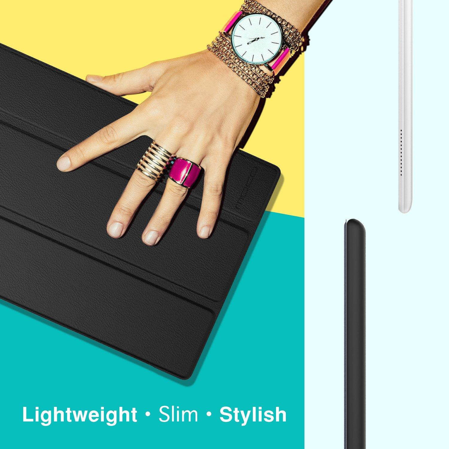 MoKo Case for Lenovo Tab 4 10" Case - Ultra Compact Protection Slim Lightweight Smart Shell Stand Cover Case with Auto Wake/Sleep for Lenovo Tab 4 10 Inch HD Tablet 2017 Release, Black