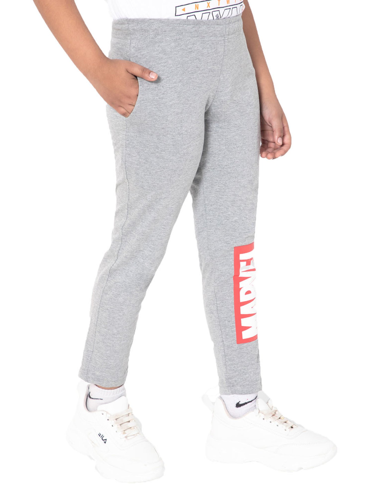 Bodycare Boys Gray Melange Textured Trackpants