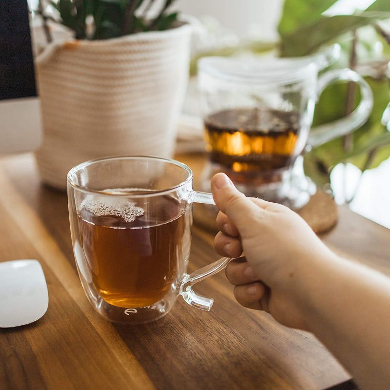 GROSCHE Cyprus Double Walled Glass mug for Coffee or tea, glass insulated cup, 16 fl oz. Capacity