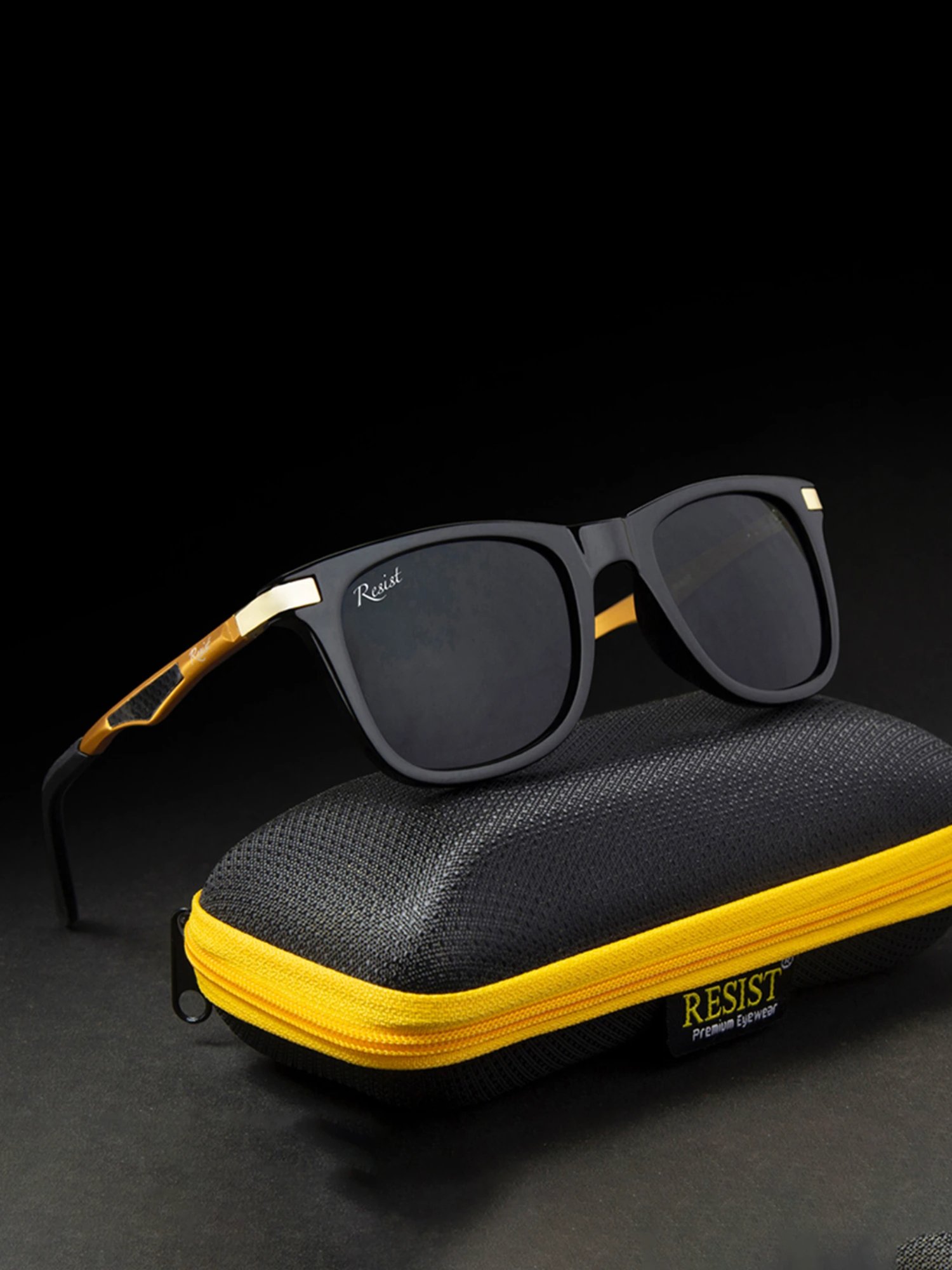 Resist Eyewear Black UV Protection Unisex Sunglasses
