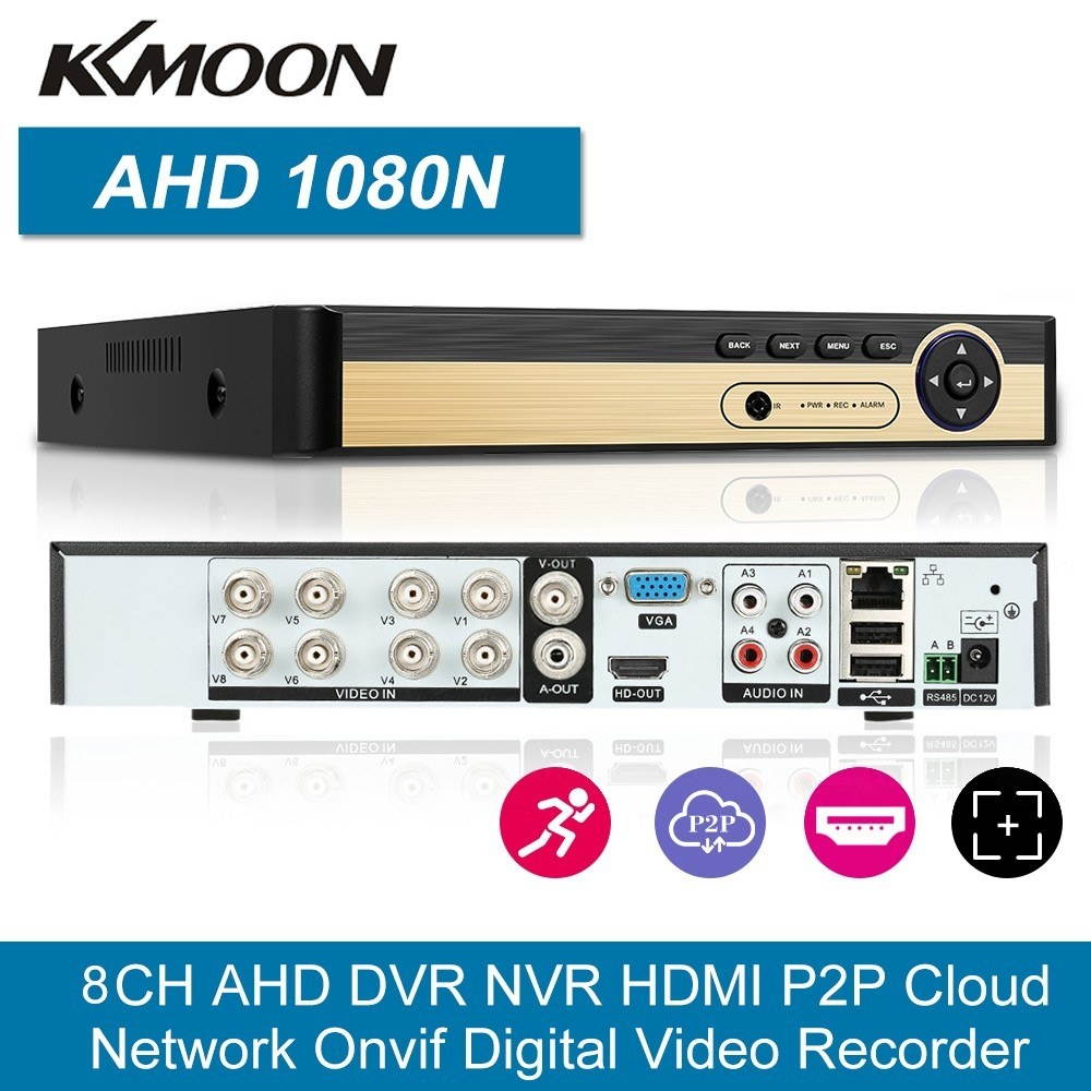 8CH 1080P Full High Definition Hybrid AHD/ONVIF IP/Analog/TVI/CVI/ DVR CCTV Digital Video Recorder DVR P2P