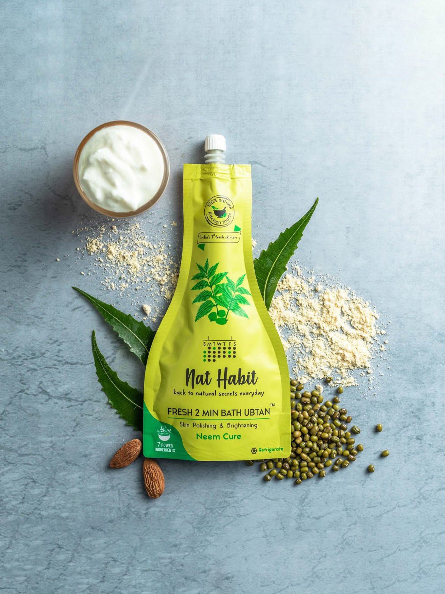 Nat Habit Fresh Neem Cure Fresh 2 Min Bath Ubtan - Pack of 2