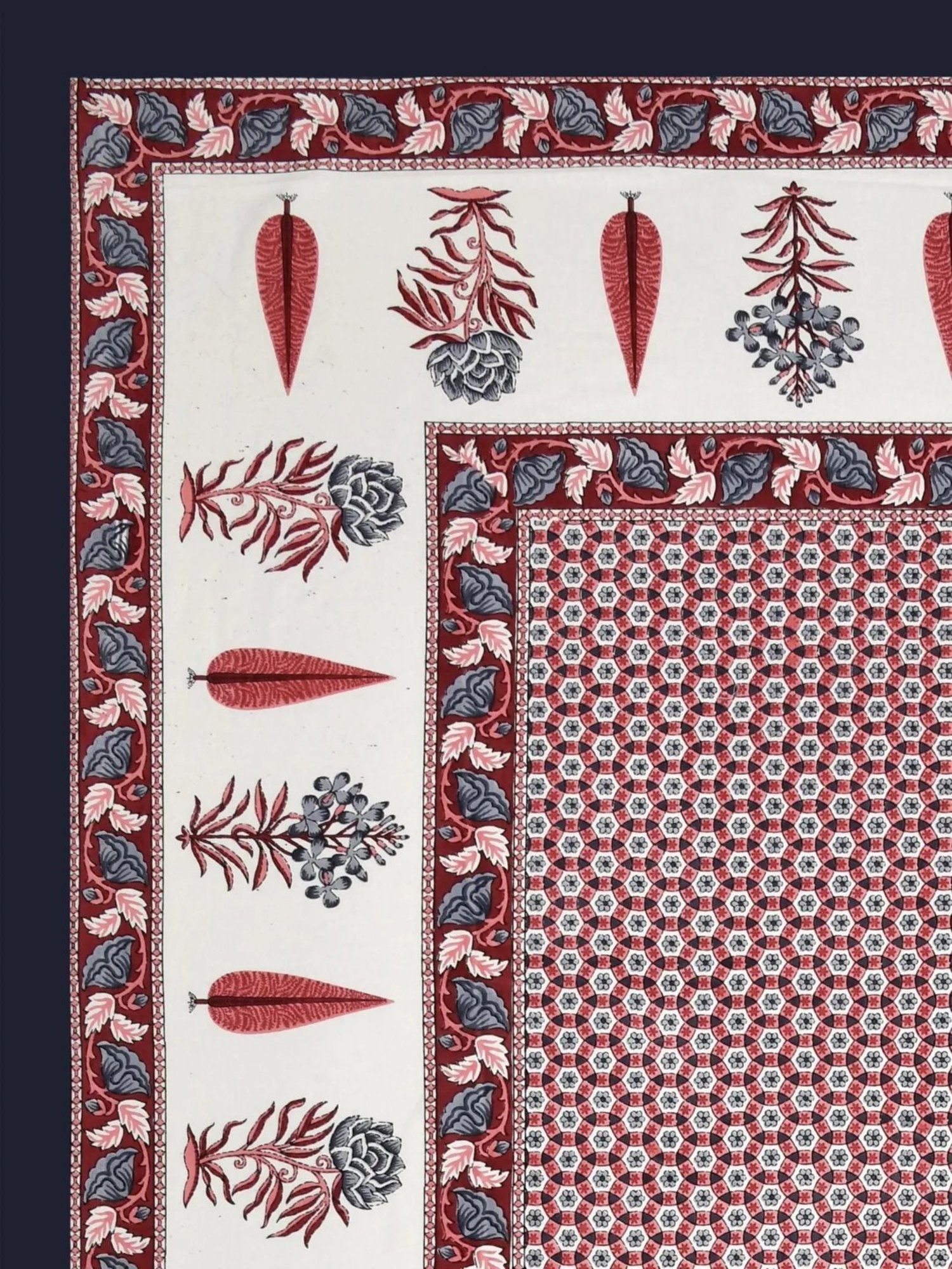 Living Roots Abstract Blue 300 TC Cotton Bedsheet with 2 Pillow Covers