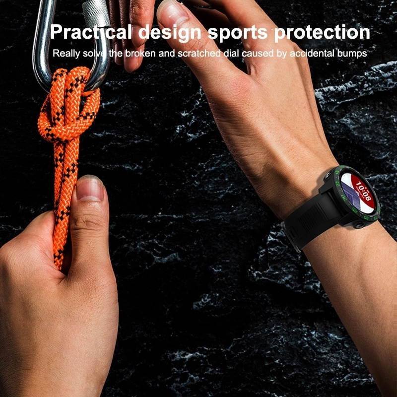 For Garmin Forerunner 245 / 245M Smart Watch TPU Protective Case, Color:Black+Red