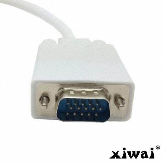 Xiwai White Left Angled 90 degree Mini DisplayPort DP male to VGA RGB male Monitors projectors Cable 1.5m