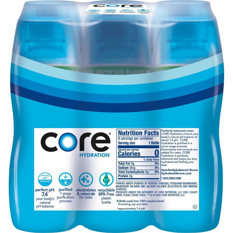 Core Hydration Purified Water - 6pk/16.9 fl oz Bottles