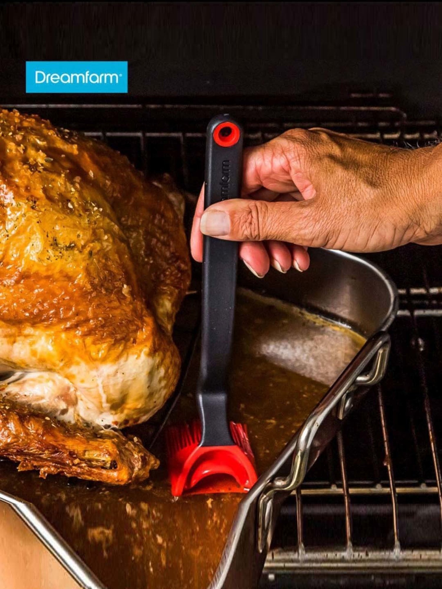 Dreamfarm Red Medium Basting Brush With Scoop Reservoir