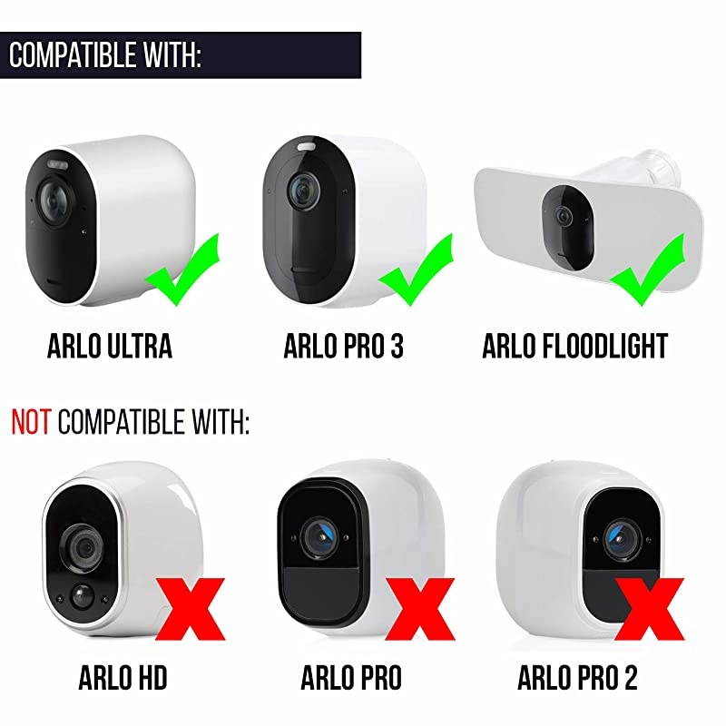 Solar Panel with 131ft4m Cable Compatible with Arlo Ultra Arlo Pro 3 Arlo Floodlight ONLY Power Your Arlo Surveillance Camera continuously 2Pack White