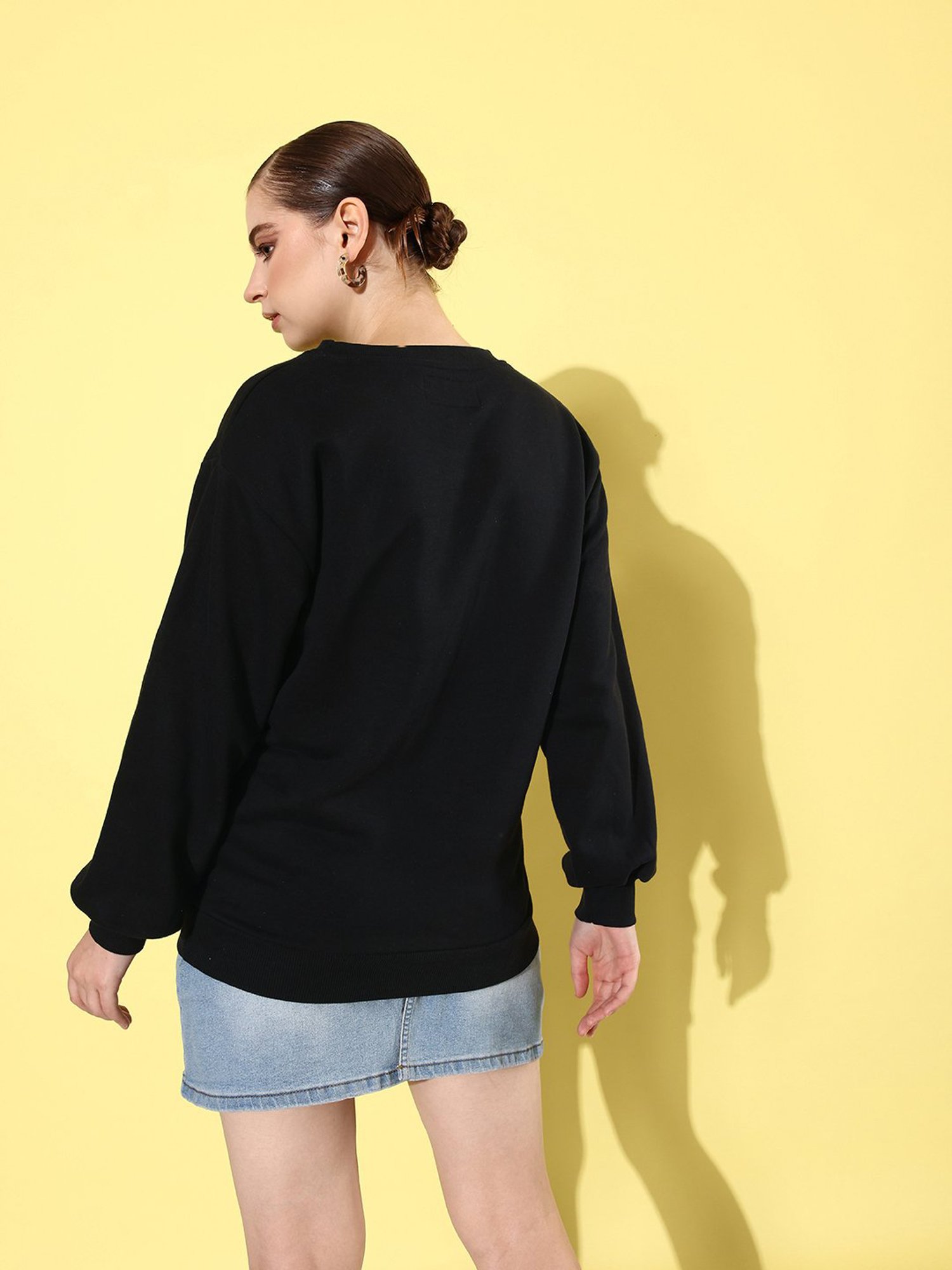 Difference of Opinion Black Fleece Graphic Print Oversized Sweatshirt