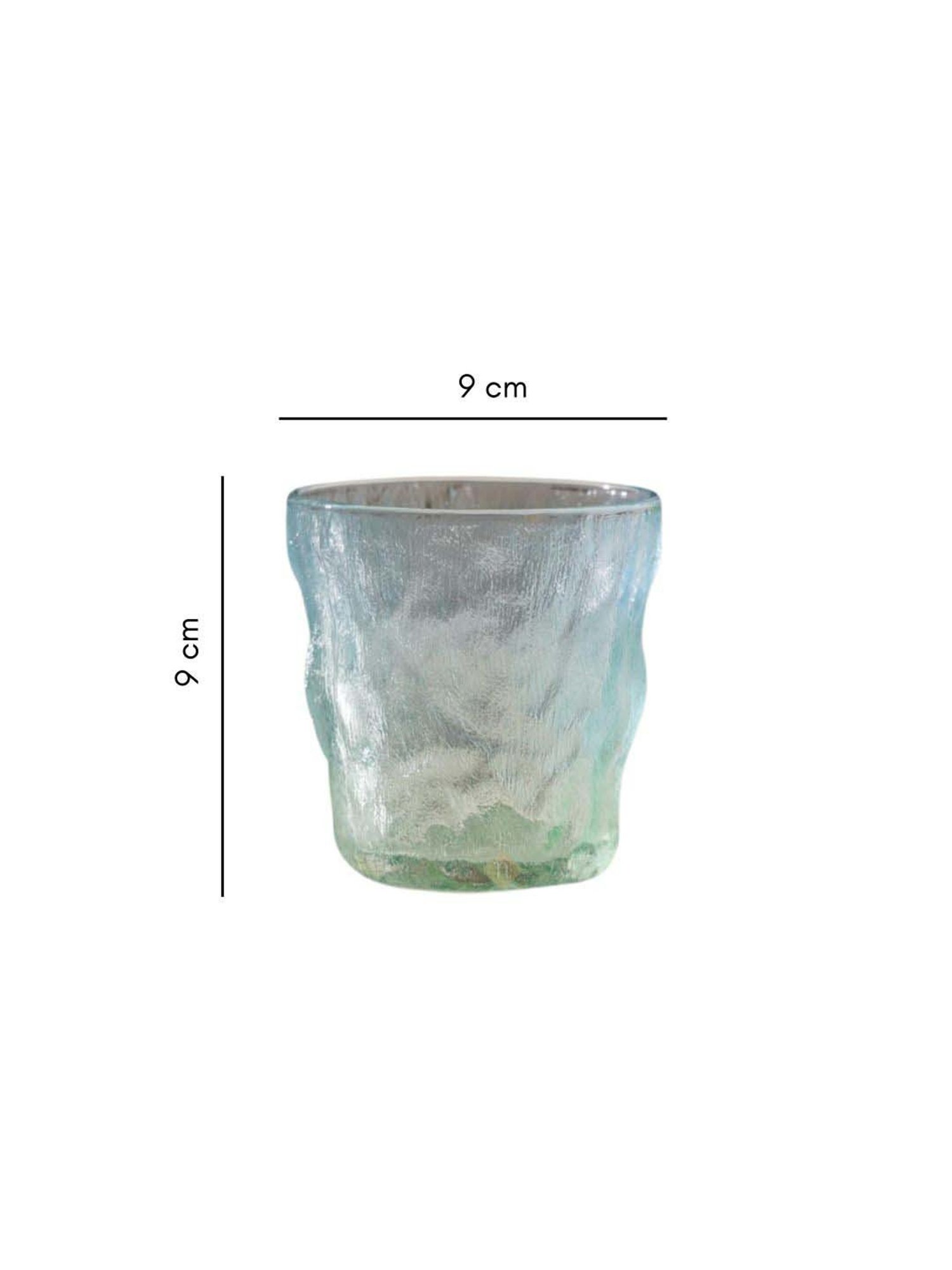 Nestasia short ombre glacier high heat resistant lead-free Glass for serving drinks(Set of 6, 250ml)