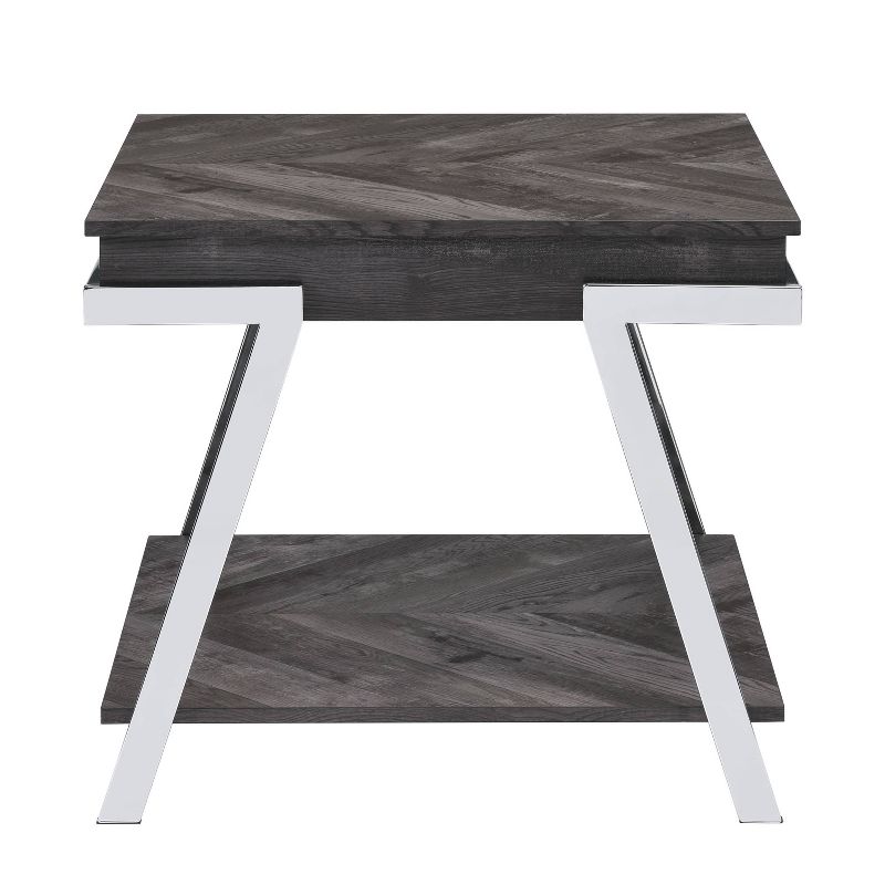 Roma End Table Metal and Wood Dark Gray - Steve Silver Co.