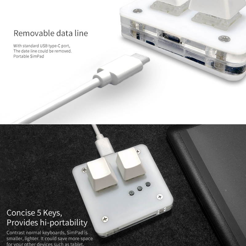 CUUWE SimPad Mini Keyboard Touch Wheel Axle Tester Gaming Keypad Osu support Cheery Mx Red Switch Gaming Mechanical Keyboard game player