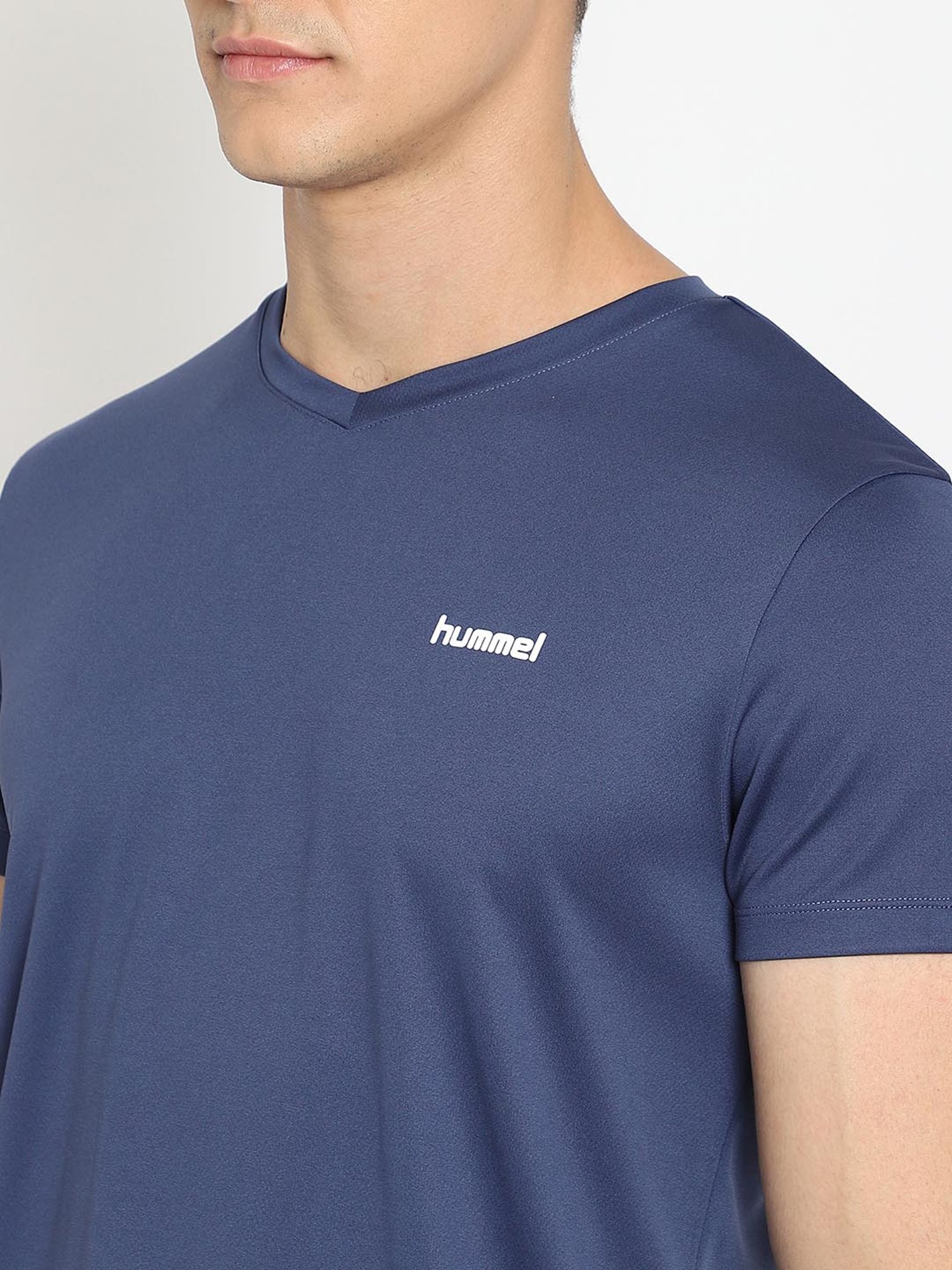 Hummel Blue V Neck T-Shirt