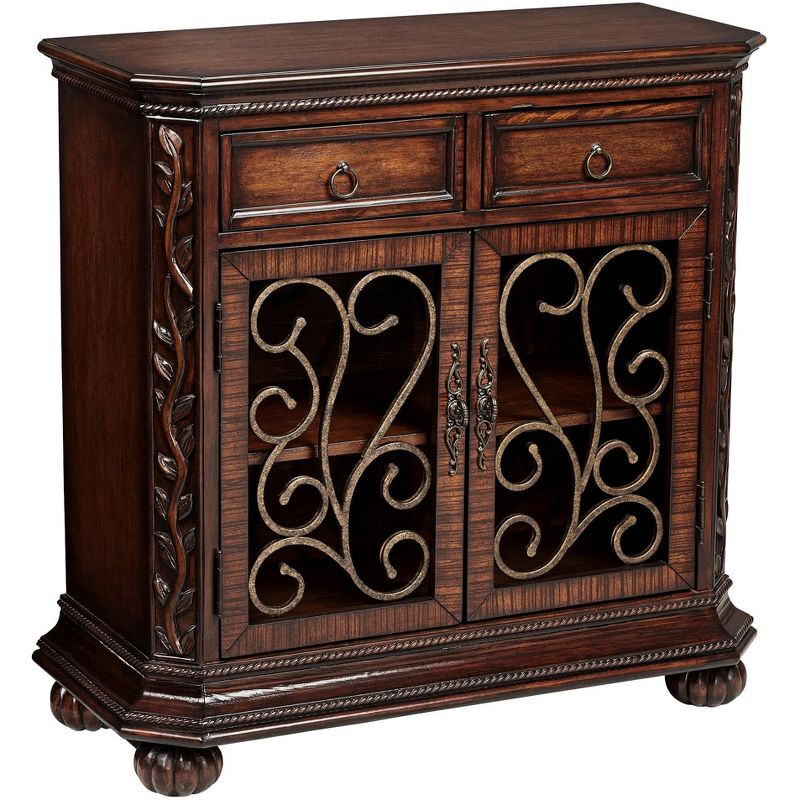 Kensington Hill Arriana 35" High Dark Cherry Wood 2-Door Console