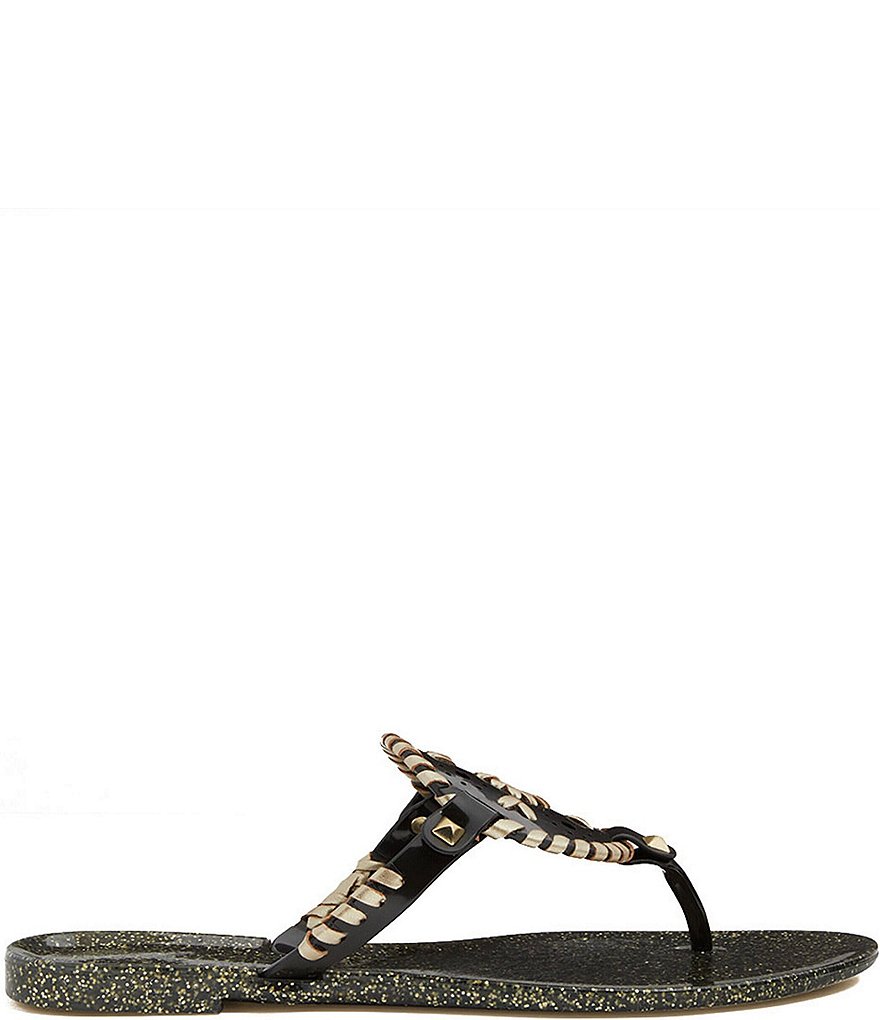 Jack Rogers Georgica Sparkle Studded Whipstitched Jelly Sandals
