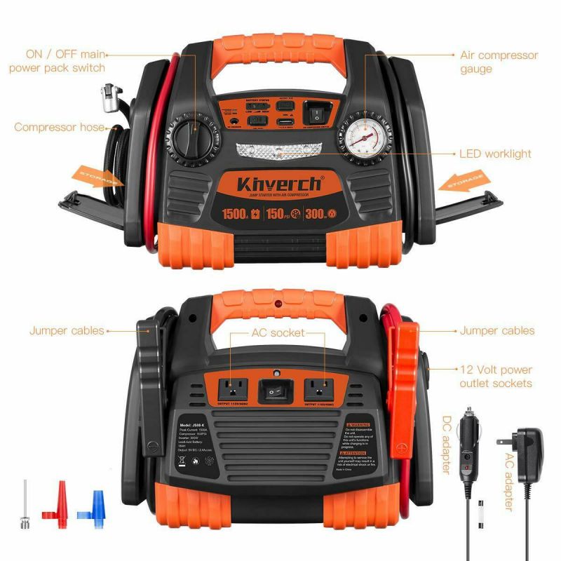Power Ston Jump Starter 1500 Peak/750 Instant Amps and 300W inverter