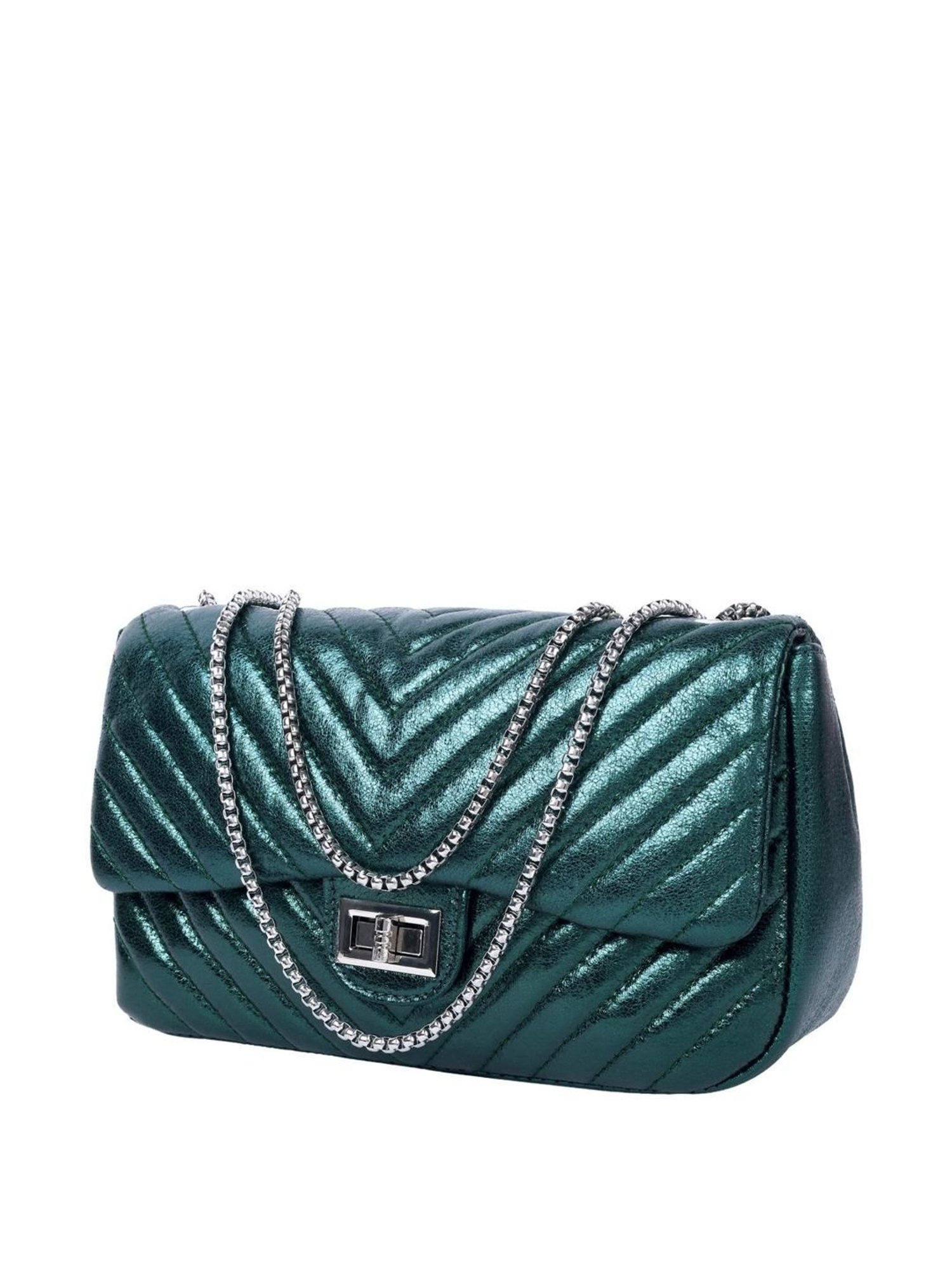 Lino Perros Teal Quilted Medium Sling Handbag