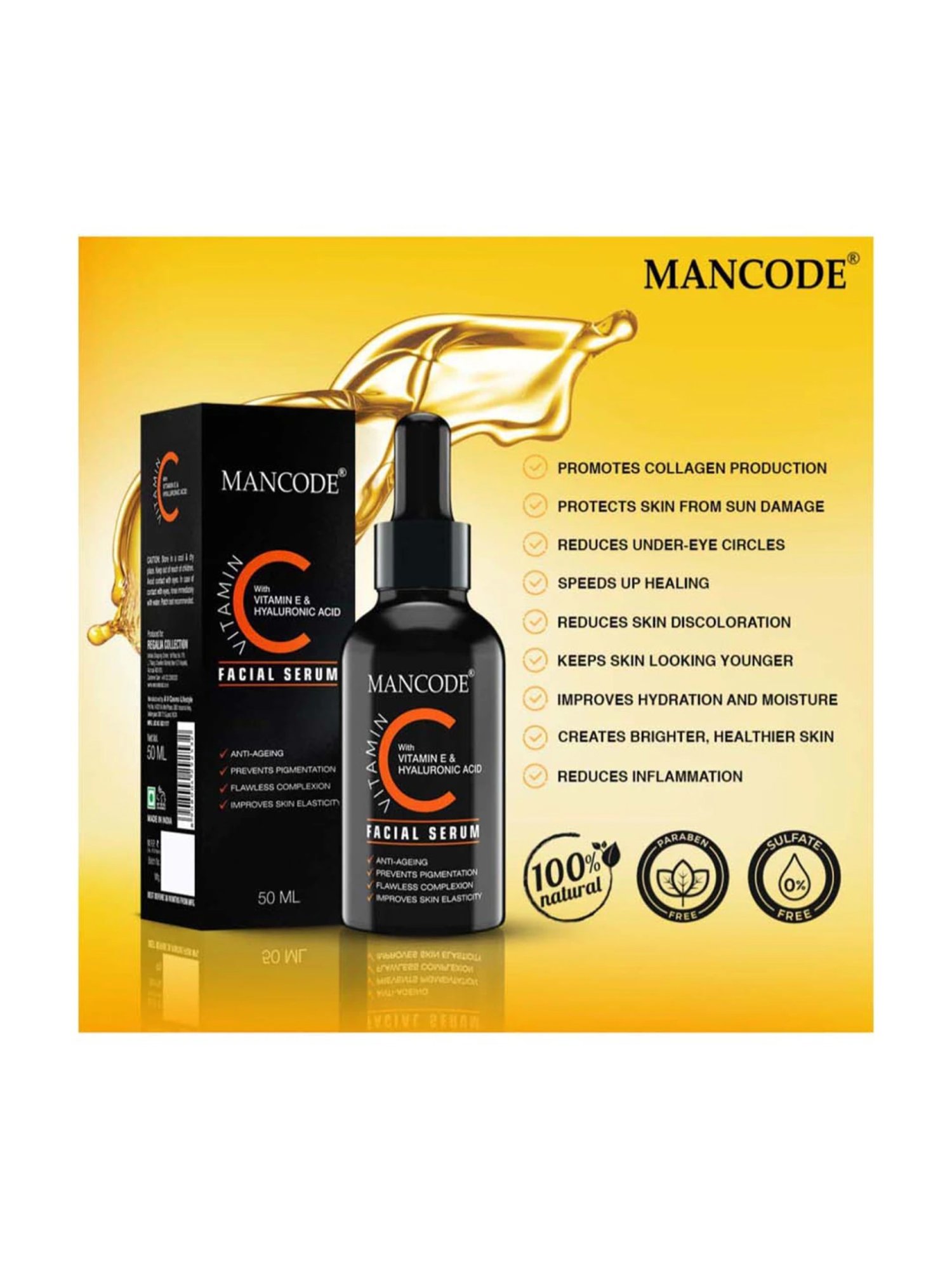 Mancode Vitamin C Facial Serum - 50 ml