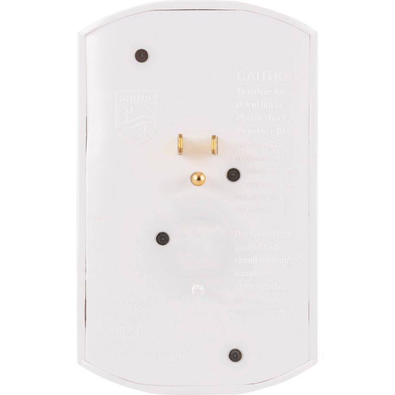Philips 6-Outlet Grounded Tap White With Resettable Circuit Breaker