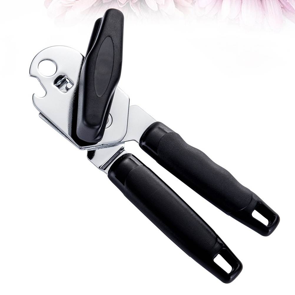 1Pc Can Opener Multifunction Bottle Opener Portable Can Lid Cutter Opener Non-Slip Can Lid Lifter (Black)