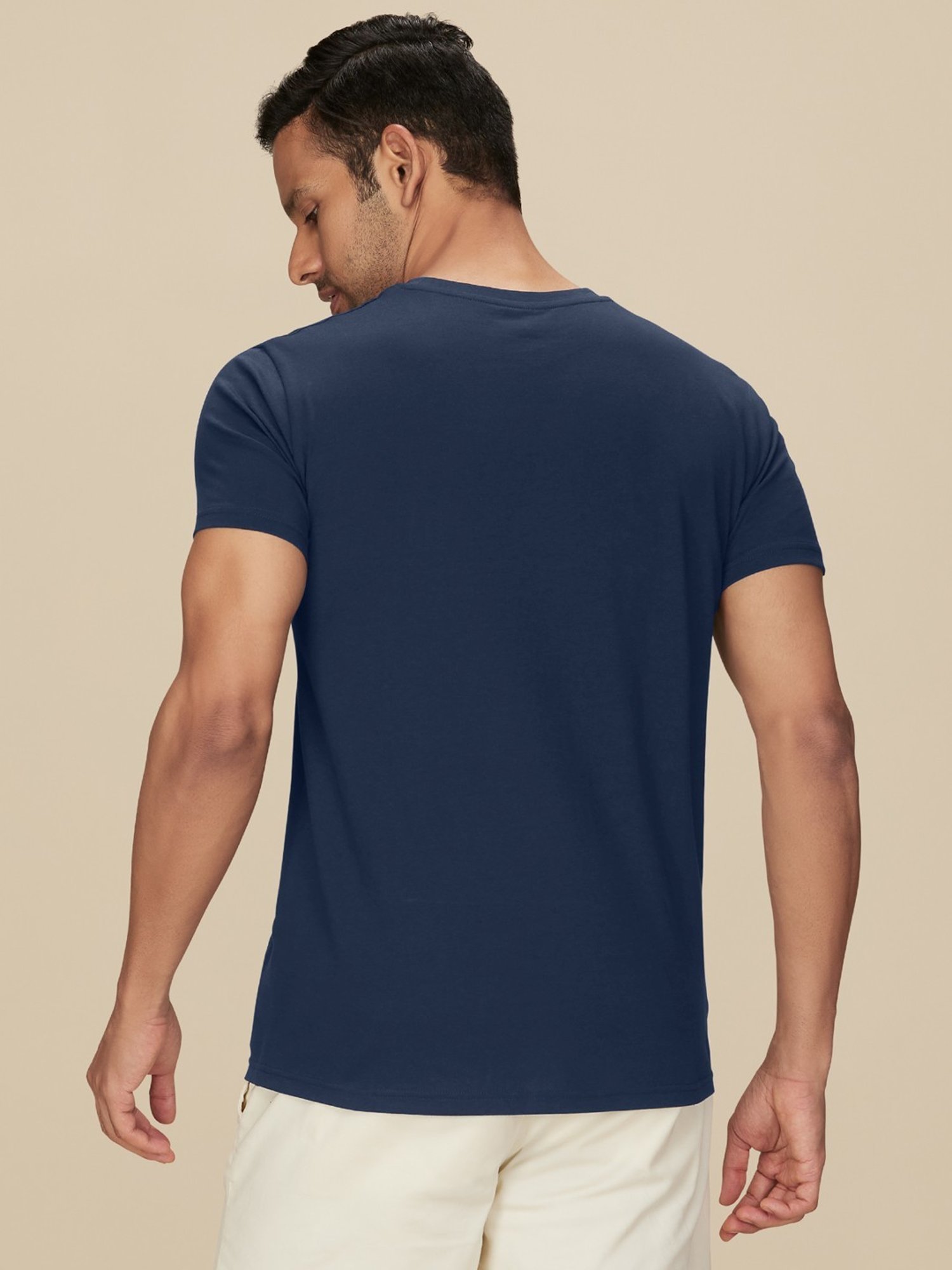 XYXX Midnight Blue Cotton Regular Fit T-Shirts