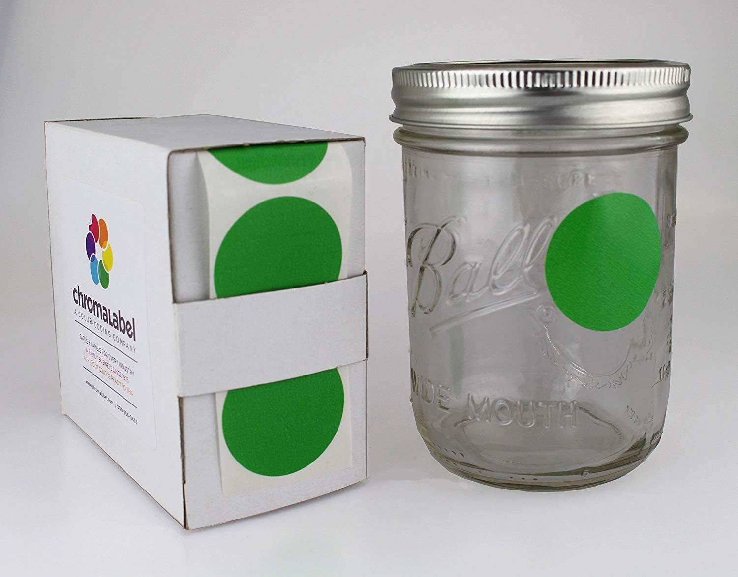 ChromaLabel 1-1/2 inch Color-Code Dot Labels | 500/Dispenser Box (Green)