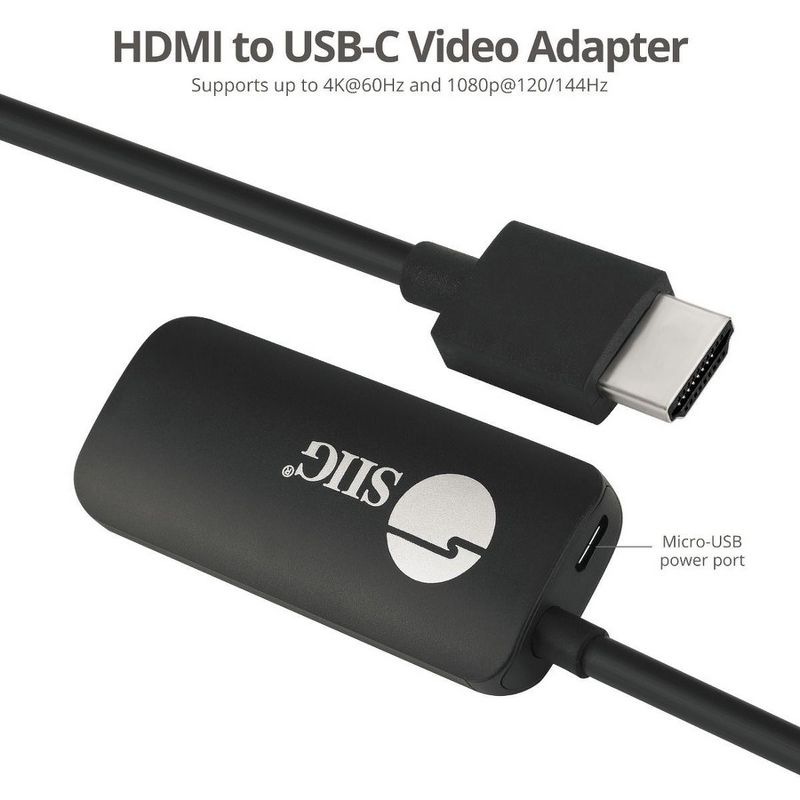 SIIG HDMI to USB-C Port 4K 60Hz Converter Adapter - NOT a Bi-Directional Adapter - Compliant with HDMI 2.0a & HDCP 2.2
