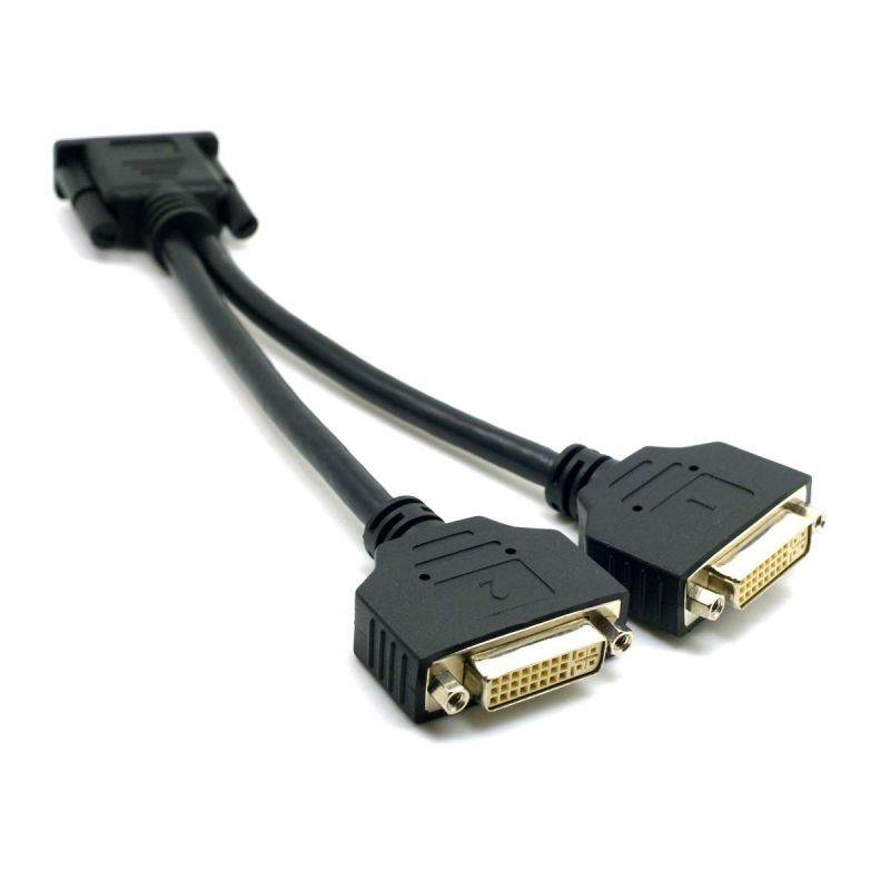 CableDeconn DMS 59 Pin Dual 2 DVI Monitors, DMS 59 Pin Male to Two DVI 24+5 Female Dual Monitor Extension Cable Adapter for LHF Graphics Card (dus 59 pin Dual dvi)