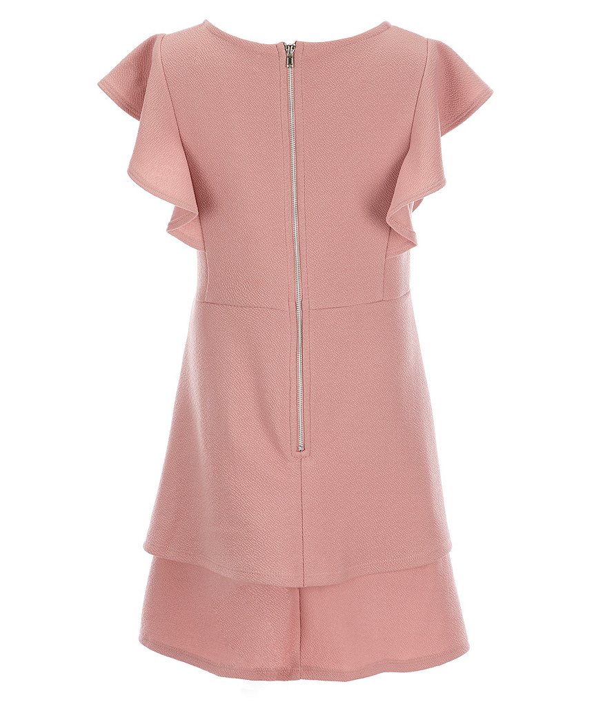 Poppies and Roses Big Girls 7-16 Flutter-Sleeve Double Hem Fit-And-Flare Dress