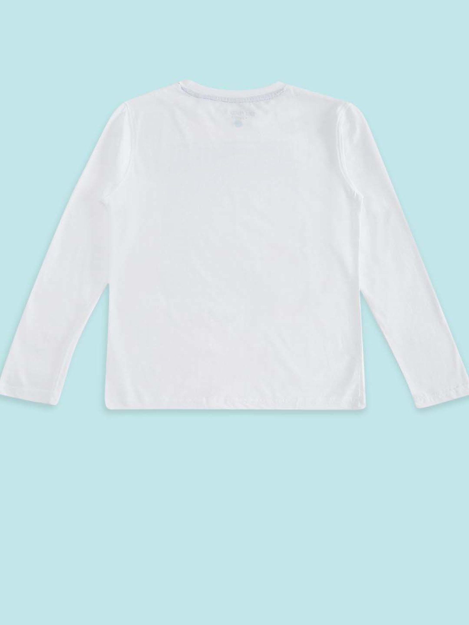 Pantaloons Baby Kids White Cotton Printed Full Sleeves T-Shirt