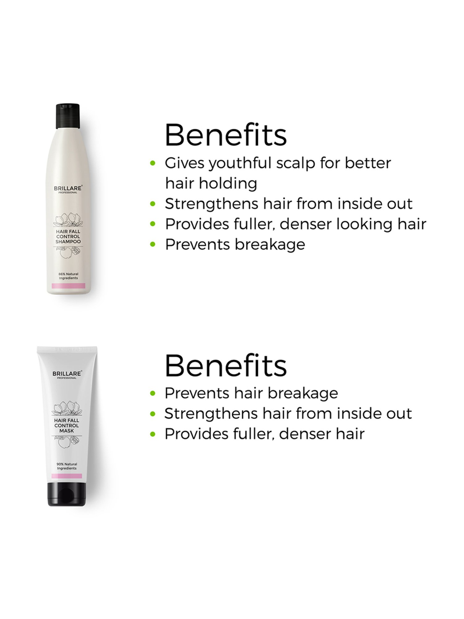 Brillare Hair Fall Control Shampoo & Hair Fall Control Mask Combo