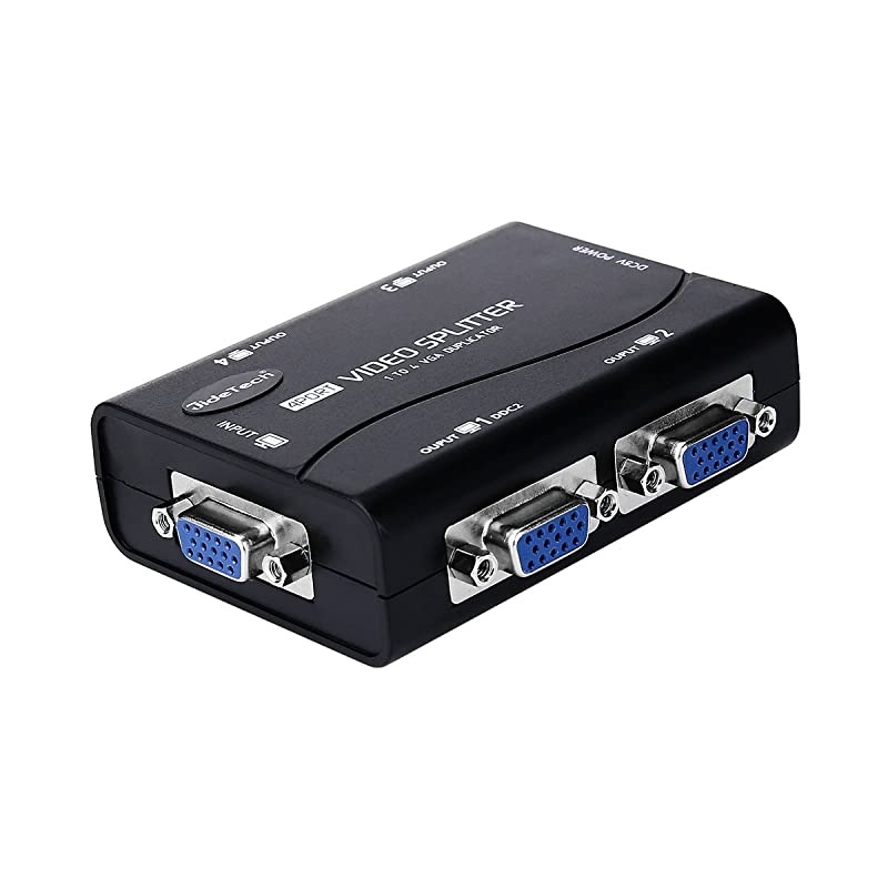 Splitter 4 Port 1 in 4 Out USB Powered Support 1920X1400 Resolution 250MHz Bandwidth for Screen Duplication