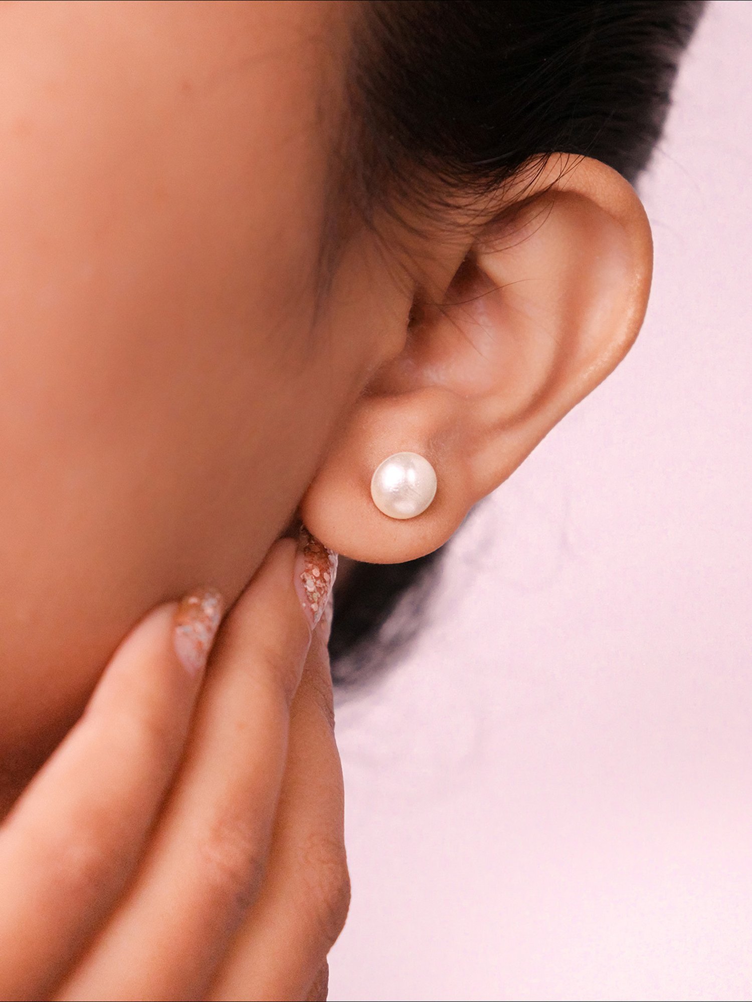 Silberry 92.5 Sterling Silver Swarovski Creame Pearl 8mm Earrings for Women